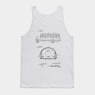 School Bus Vintage Patent Hand Drawing Tank Top